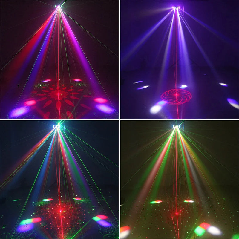 Afralia™ Disco Derby Beam 4IN1 Laser Strobe Light for Party Wedding Club Dance