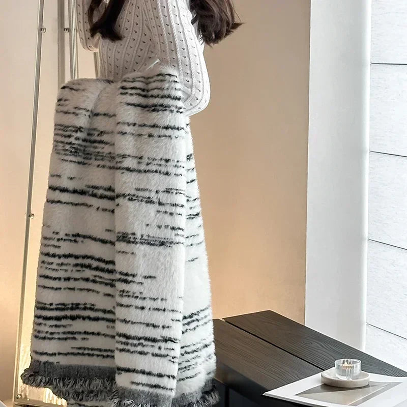 Afralia™ Leopard Print Luxury Mink Fur Blanket for Bed and Sofa