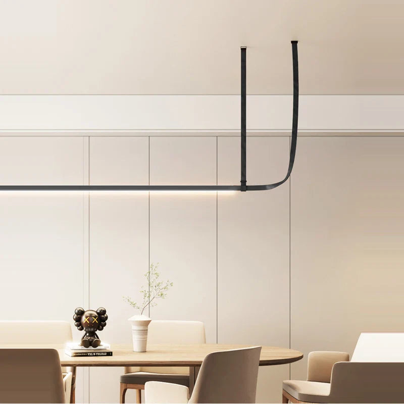 Afralia™ Leather Belt Pendant Light | Modern LED Ceiling Hanging Fixture