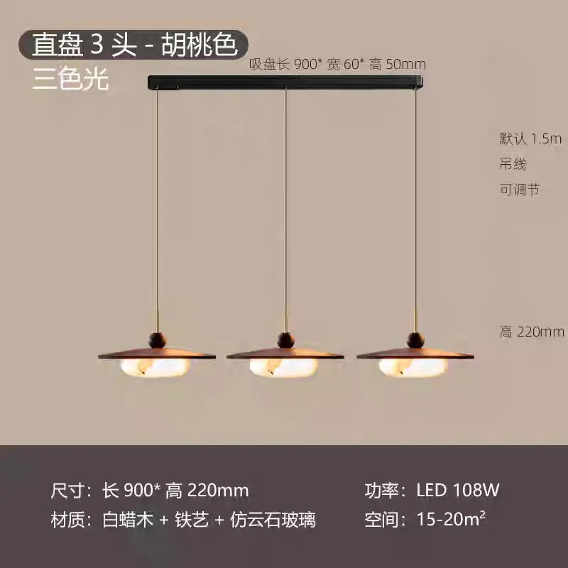 Afralia™ Zen Marble Glass Wood LED Pendant Lights for Home Decor