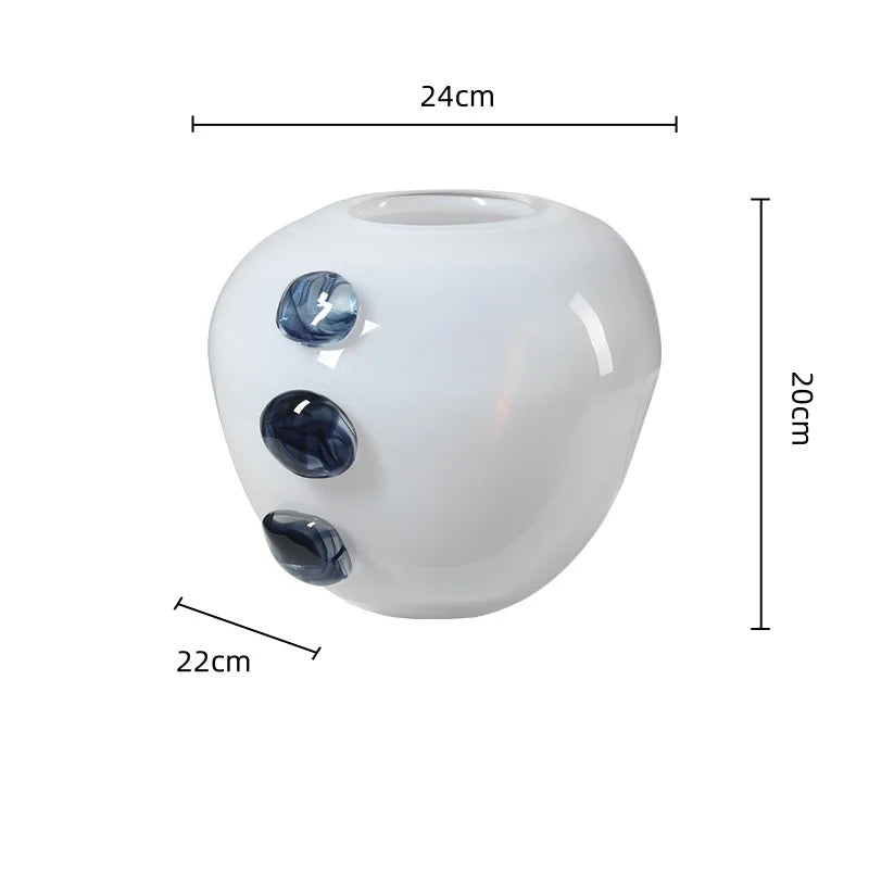 Afralia™ Pebble Relief Glass Vase: Creative Flower Arrangement Home Decor Accessory