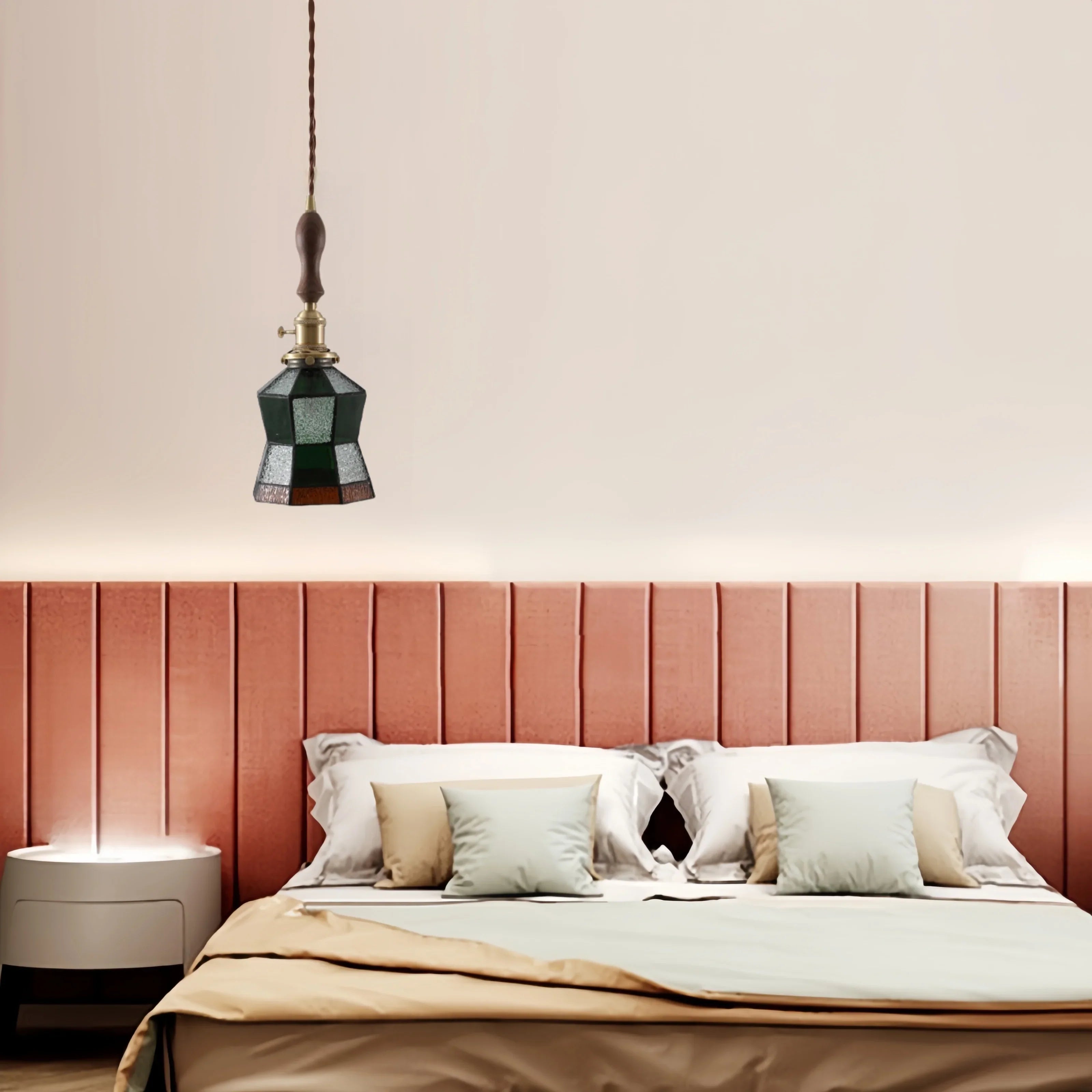 Afralia™ Glass LED Pendant Lamp Japanese Vintage Style for Home and Bar