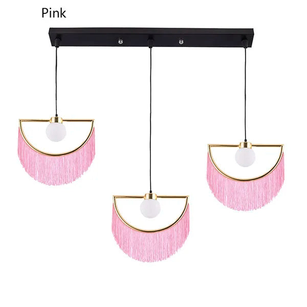 Afralia™ Coloured Tassel Glass Ball Pendant Light for Boho Minimalist Style Bedroom & Restaurant