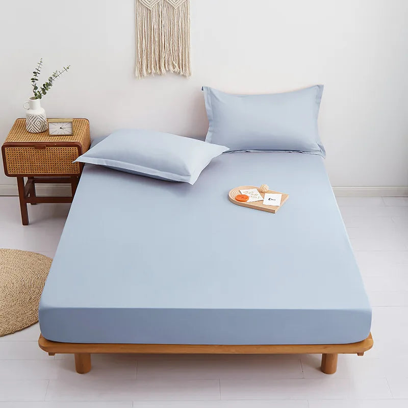 Afralia™ Pure Cotton Fitted Sheet: Comfortable Solid Color Mattress Cover