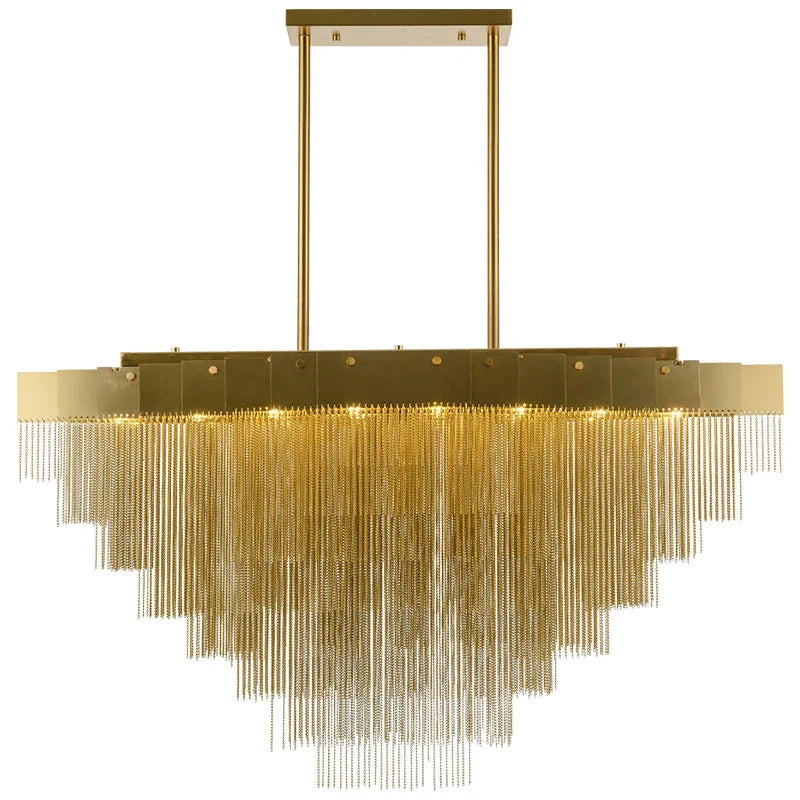 Afralia™ Tassel Long Chain Smart Chandelier for Elegant Living Spaces