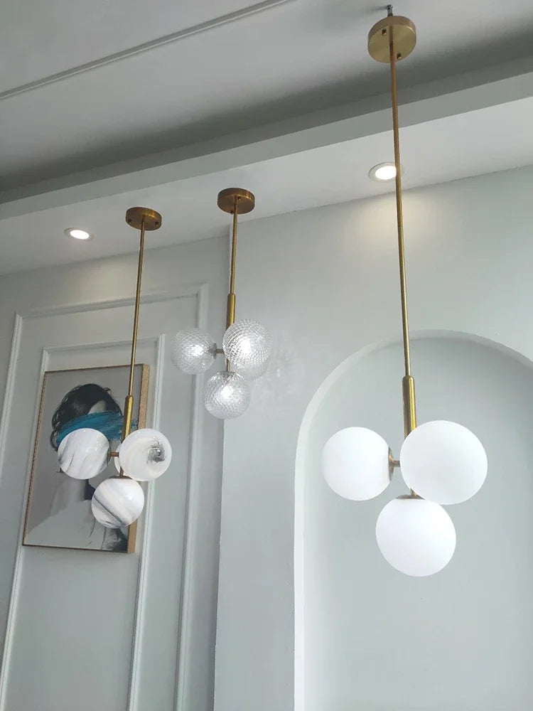 Afralia™ Scandinavia Glass Chandelier Pendant Lamp for Living Dining Room
