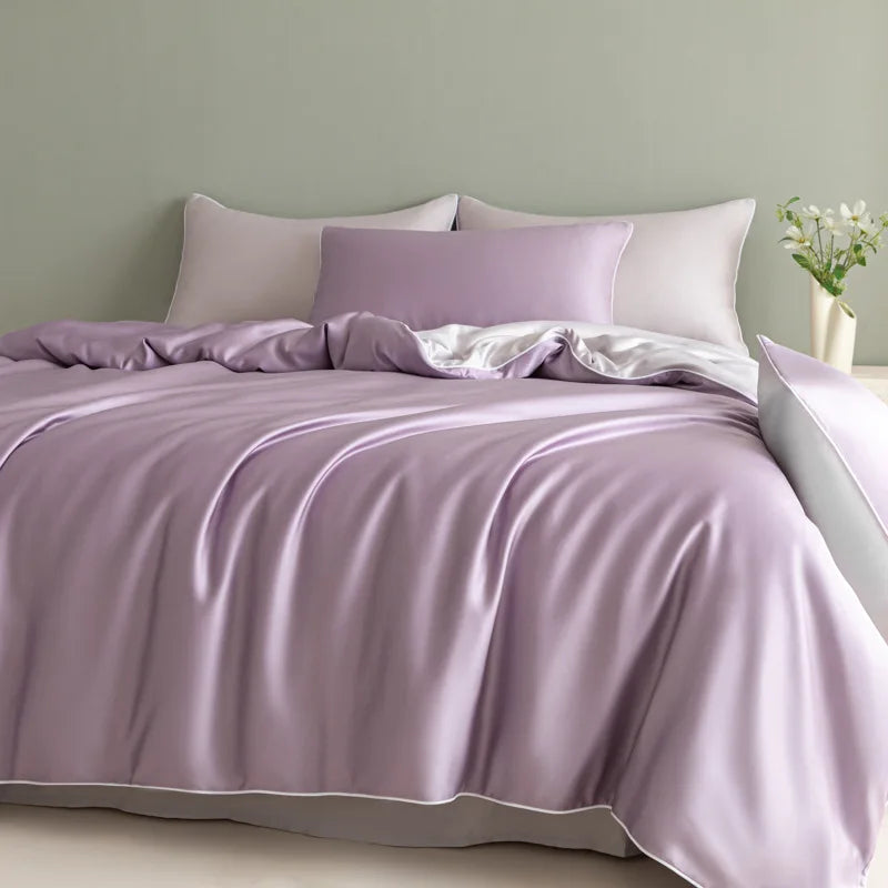 Afralia™ Cool Touch Solid Color Bedding Set - Skin-Friendly & Breathable