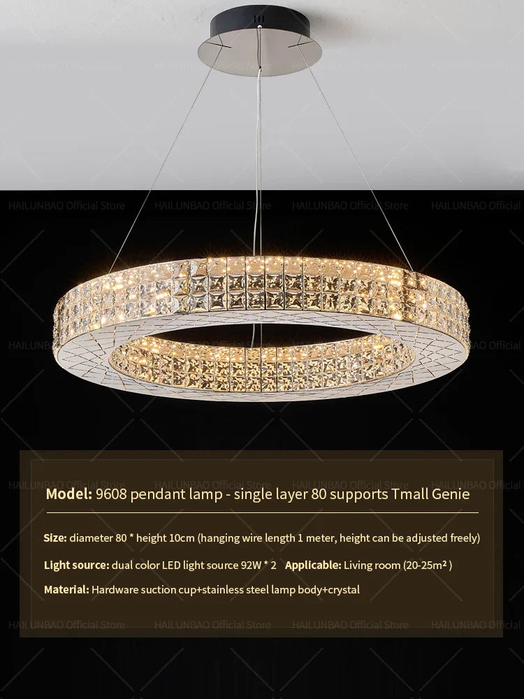Afralia™ Crystal Chandelier Light for Luxury Living Room, Post-Modern High-End Italian Design