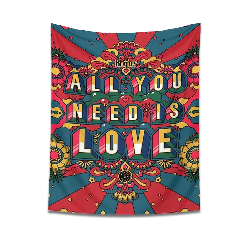 Afralia™ Rainbow Flower Psychedelic Retro Tapestry Wall Hanging Home Decor