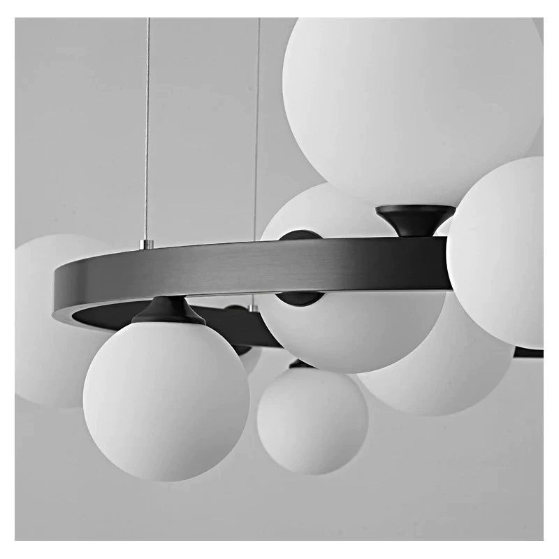 Afralia™ Circle Chandelier: Magic Bean Nordic Bedroom Bar Dining Room LED Lighting