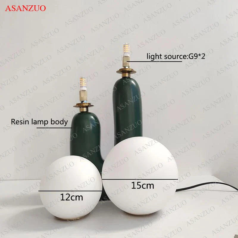 Afralia™ Double Frosted Glass Ball Table Lamp for Bedroom & Living Room Lighting