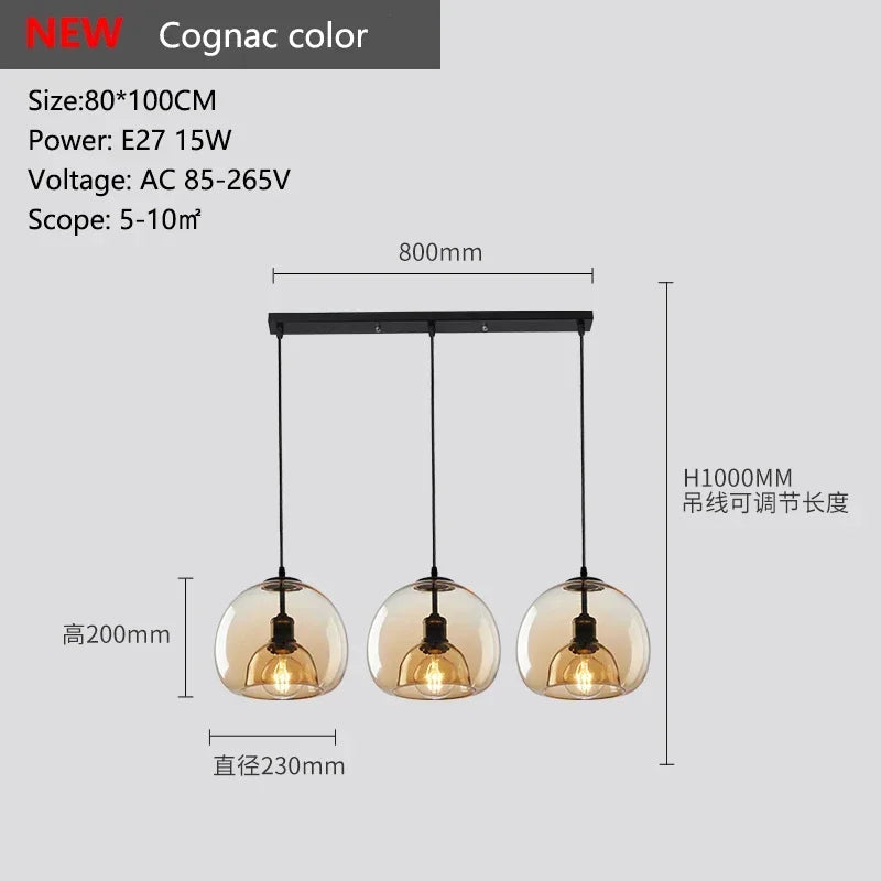 Afralia™ Modern Black Glass Led Ceiling Chandelier for Living Room, Kitchen, Bedroom