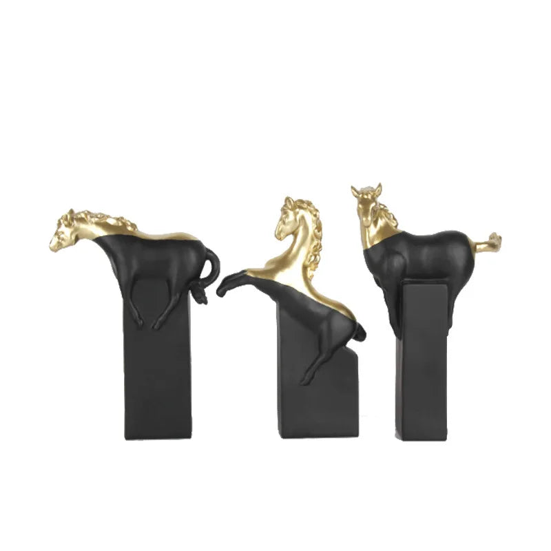 Afralia™ Resin Horse Statue Abstract Sculpture Figurine Home Decor Art Ornament