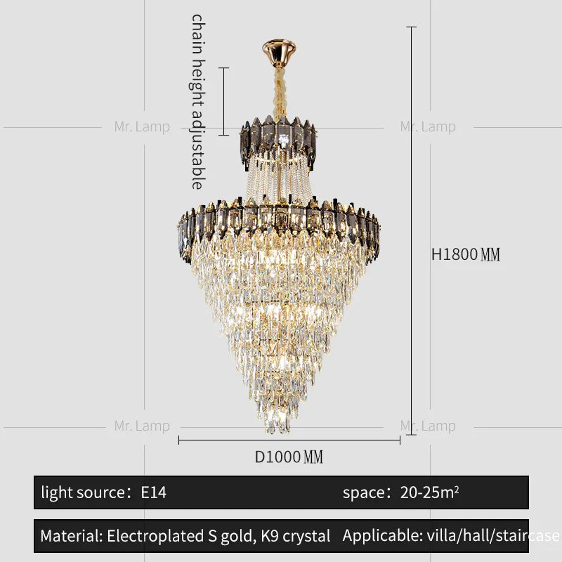 Afralia™ Postmodern Crystal Chandelier for Luxe Spaces