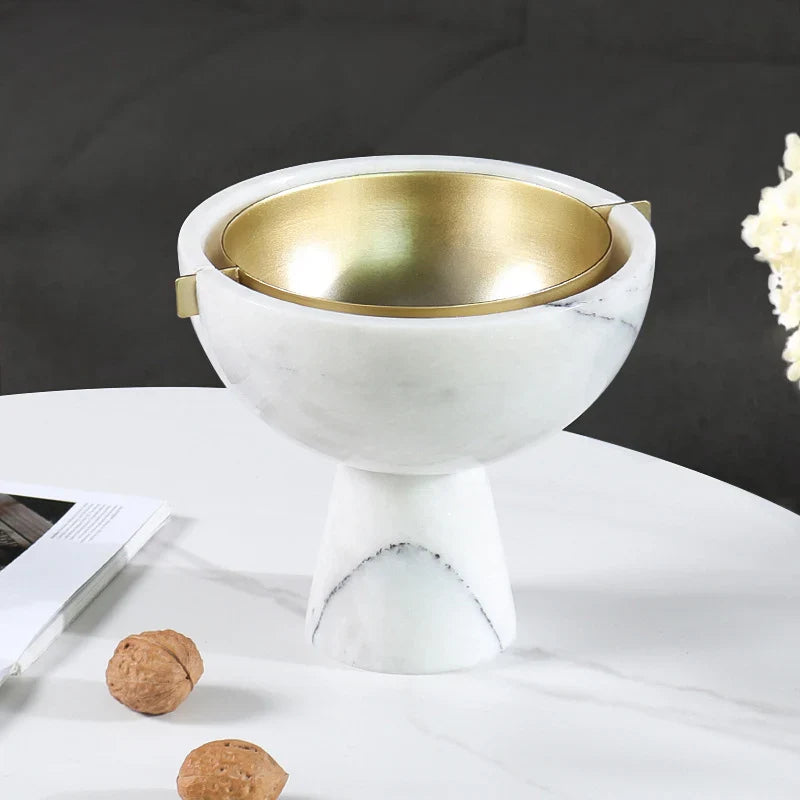 Afralia™ Marble Fruit Bowl: Modern Kitchen & Dining Room Decor Pedestal Tray