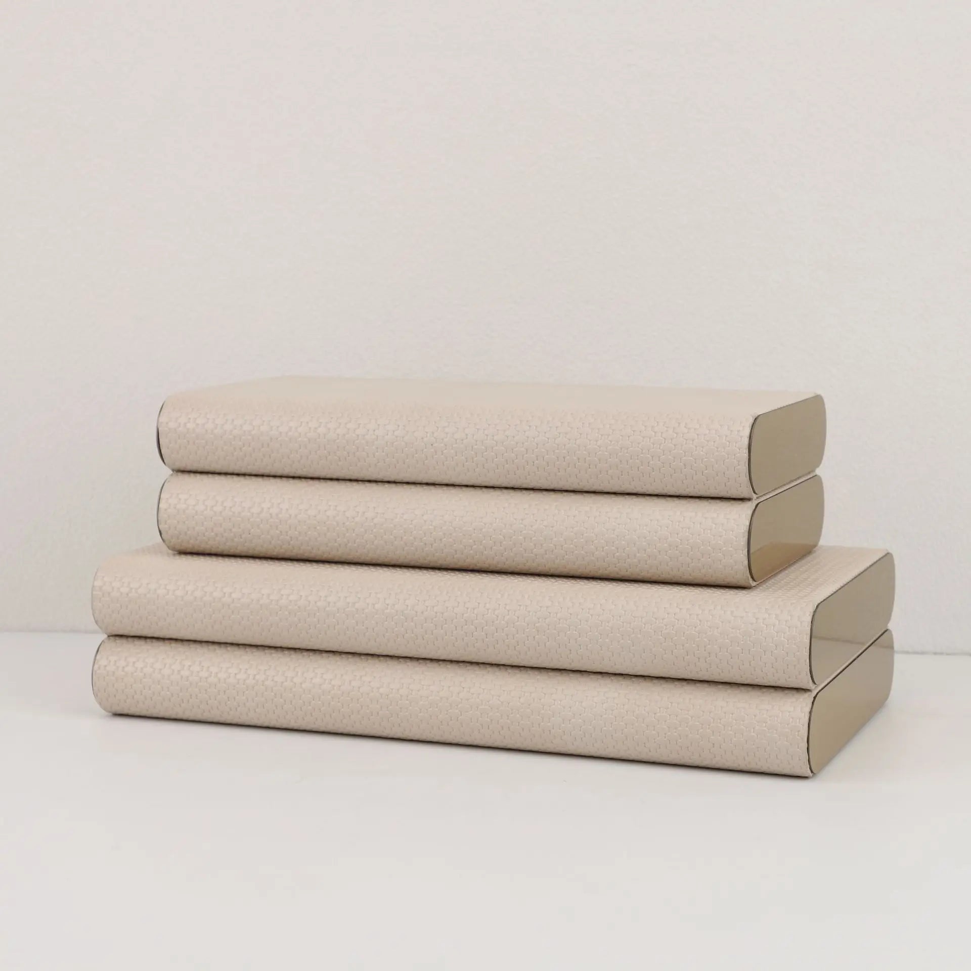 Afralia™ Beige Leather Metal-edged Jewelry Box & Storage Container