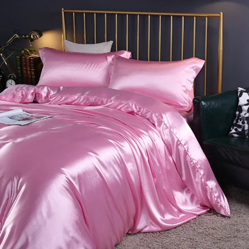 Afralia™ Silk Bedding Sets: Nordic Style, Premium Mulberry Silk Quilt Cover Set, Skin-Friendly & Cool for Summer.