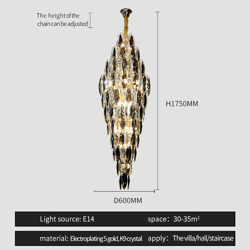 Afralia™ European Duplex Crystal Chandelier for Elegant Luxury Living