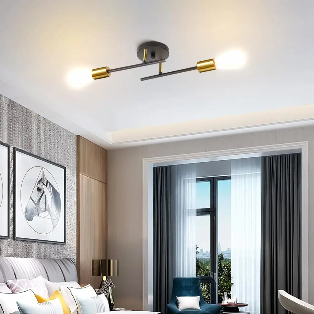 Afralia™ Nordic Minimalist LED Ceiling Chandelier Black Gold for Living Rooms Bedrooms