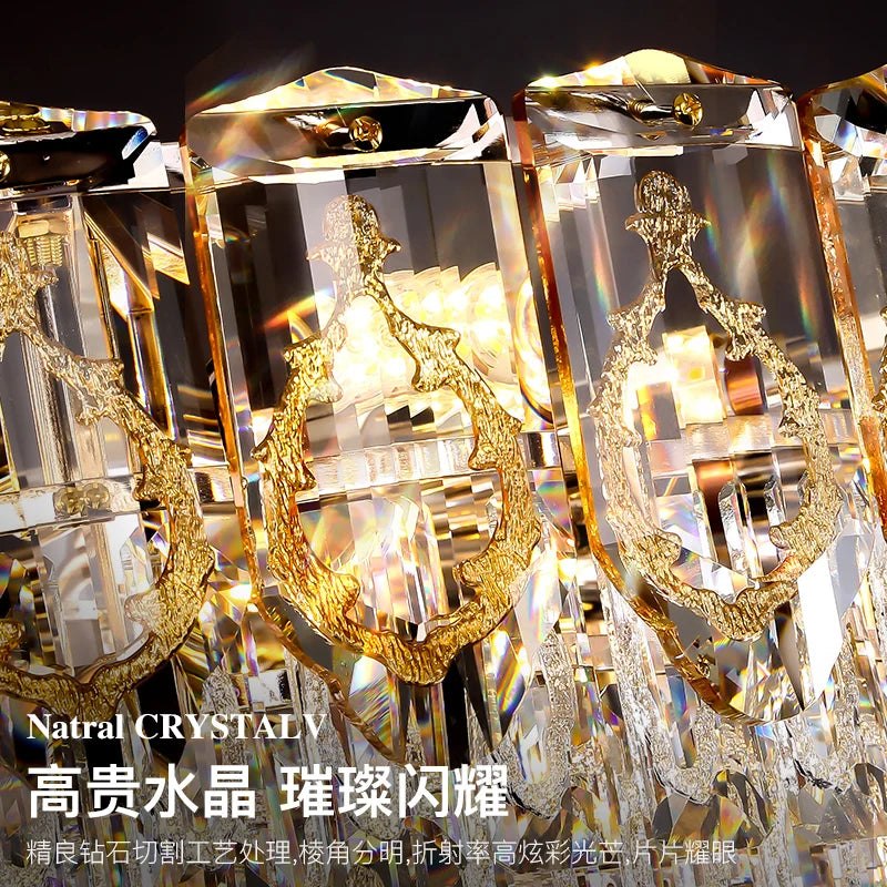 Afralia™ Crystal Chandelier: Modern Luxury Round Italian Restaurant Light