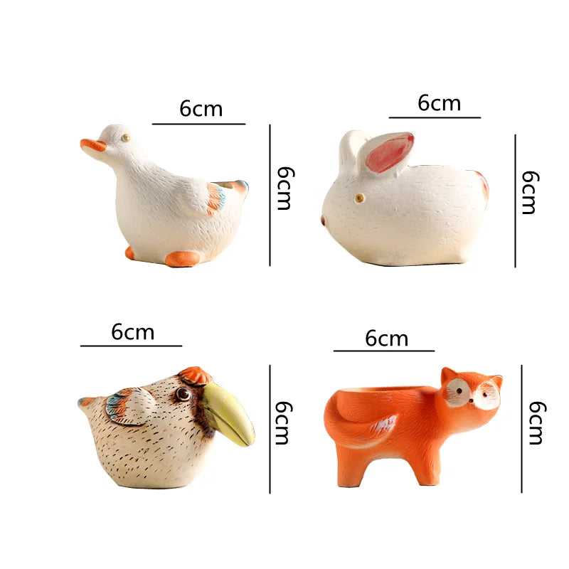 Afralia™ Animal Vase Succulent Pot for Garden, Cute Rabbit & Duck Design