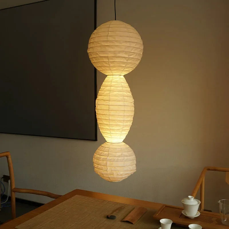 Afralia™ Mabel Pendant Lights LED E27 Rice Paper Hanging Lamp for Home Decor