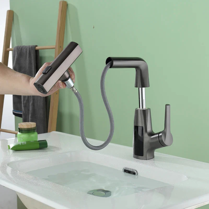 Afralia™ Digital Display Waterfall Basin Faucet Cold Hot Mixer Rotating Sink Tap