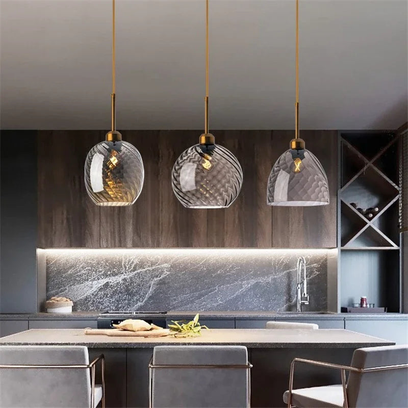 Afralia™ Modern LED Glass Pendant Lights for Home Decor and Ambiance