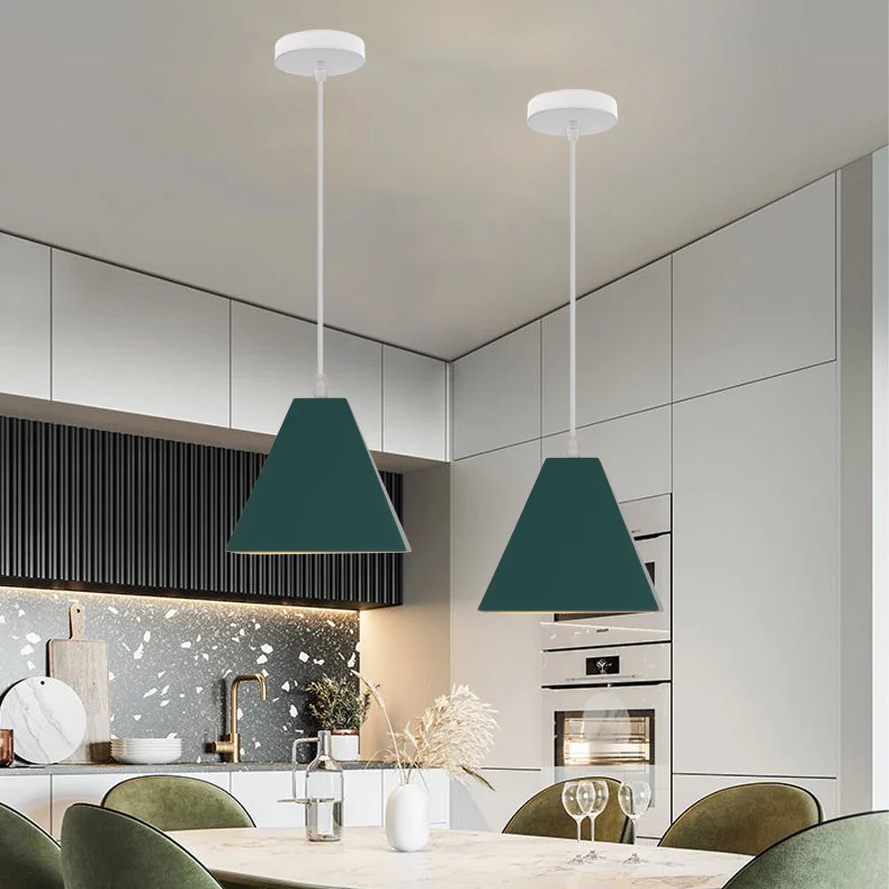Afralia™ Modern Nordic Aluminum Pendant Lights for Kitchen Living Room, E27 LED Suspension Luminaire