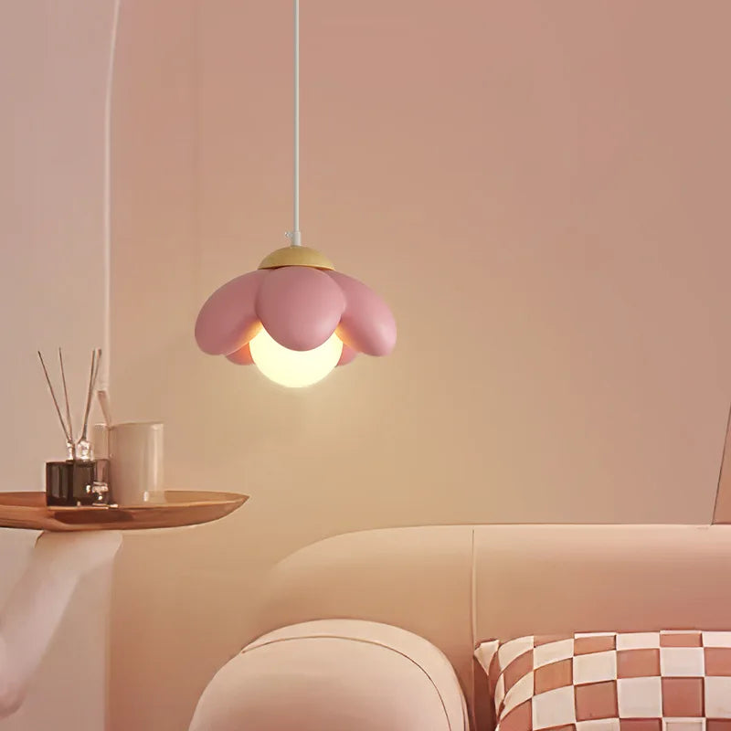 Afralia™ Cream Flower Pendant Light: Modern Nordic Styling Chandelier for Bedroom & Living Room