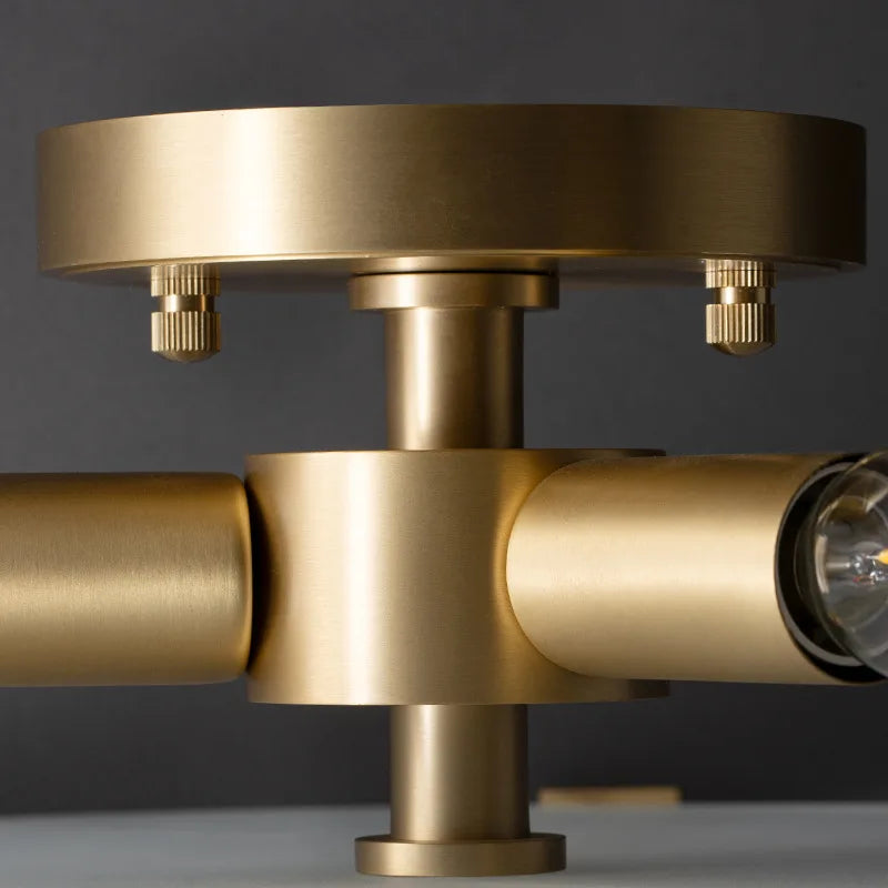 Afralia™ Marble Ceiling Light Brass Finish Bedroom Decor Led Ceiling Lamp