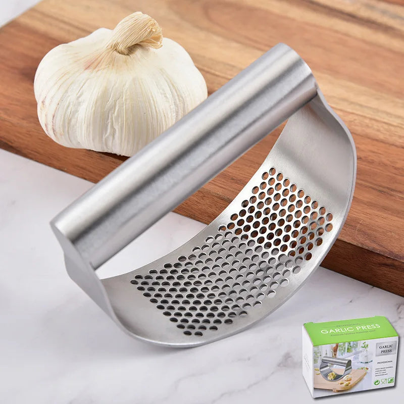Afralia™ Mini Garlic Press Chopper Slicer Stainless Steel Grater Mincer Hand Presser