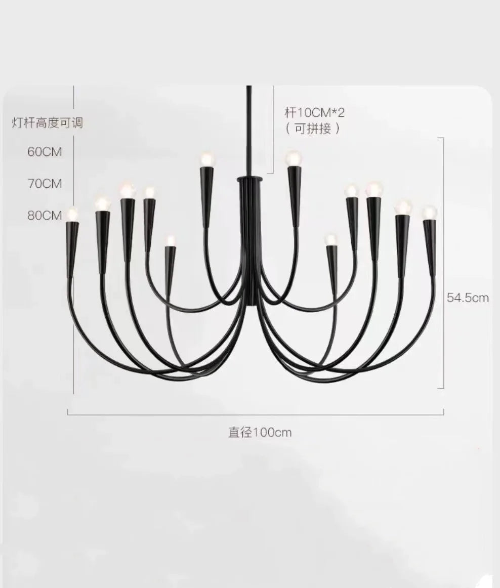Afralia™ Nordic LED Glod Chandelier Retro Hanging Pendant Lamp for Living Room Decor
