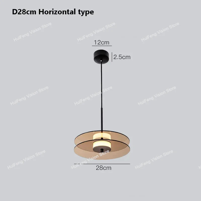 Afralia™ Nordic Glass Disc LED Pendant Lights for Bedroom, Dining, and Indoor Lighting