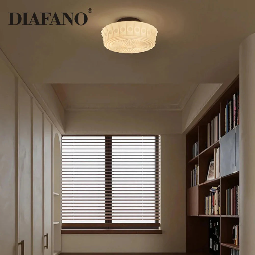 Afralia™ Nordic Bauhaus Retro Bedroom Ceiling Light Glass Fixture