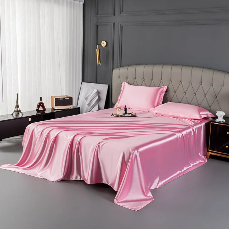 Afralia™ Mulberry Silk King Size Sheet Set - Luxury Soft Bed Cover in Solid Color