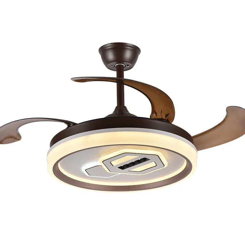 Afralia™ Adjustable Blade Ceiling Fan Light with Remote-Controlled LED - Elegant Home Decor