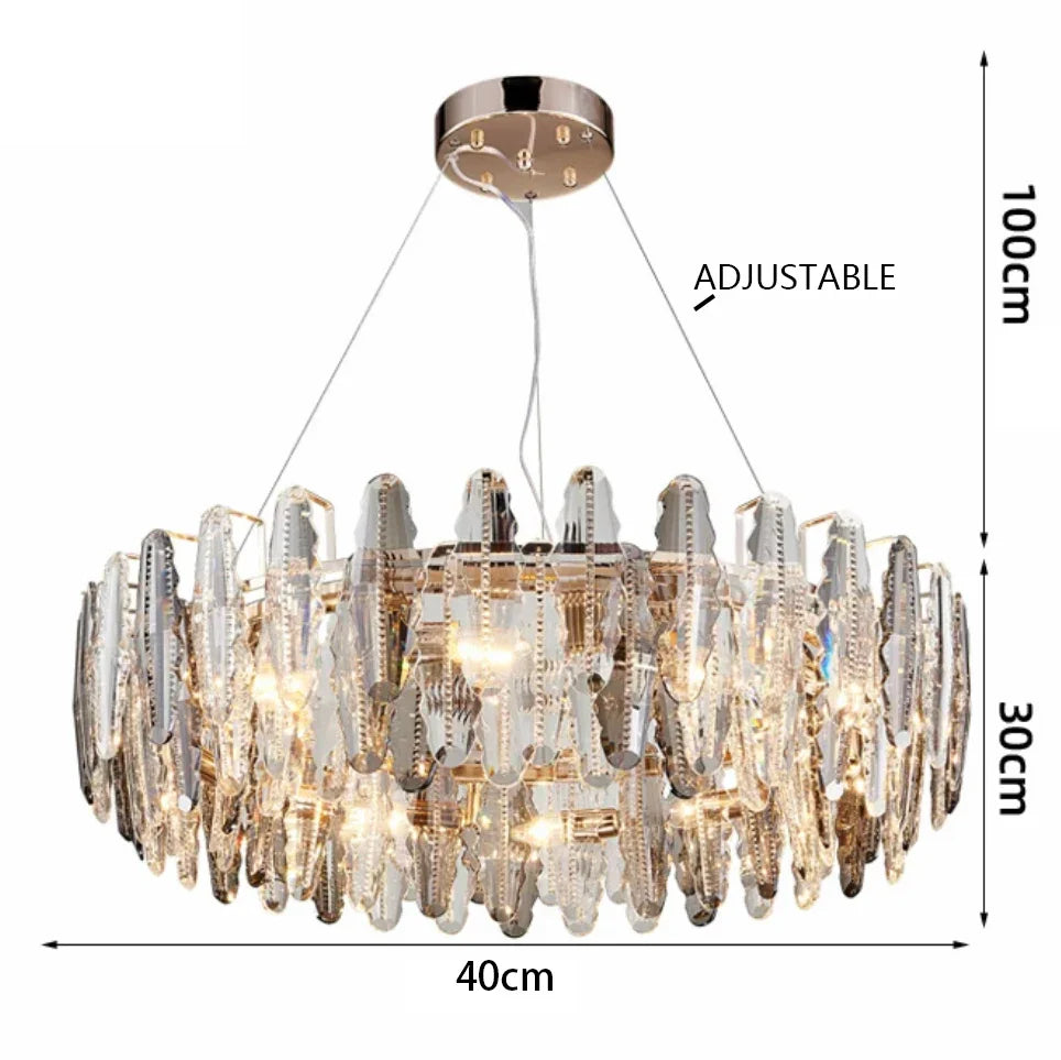 Afralia™ LED Leaf Chandelier: Modern Living Room Decor Lighting for Duplex Rotating Stairs