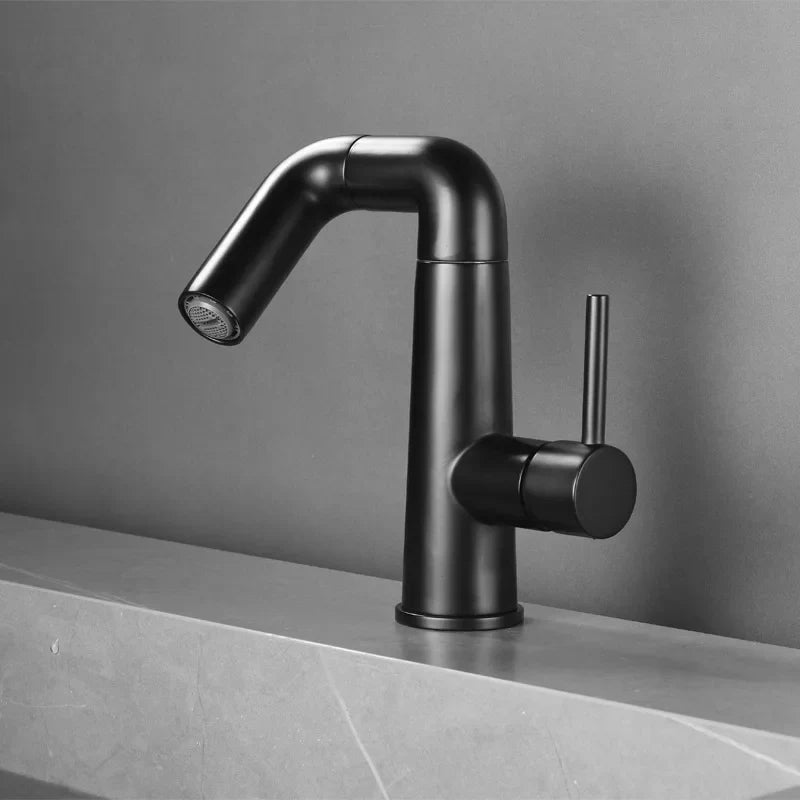 Afralia™ Tall Style Basin Faucet Mixer Deck Mounted Single Hole Handle -Gold Black White Chrome