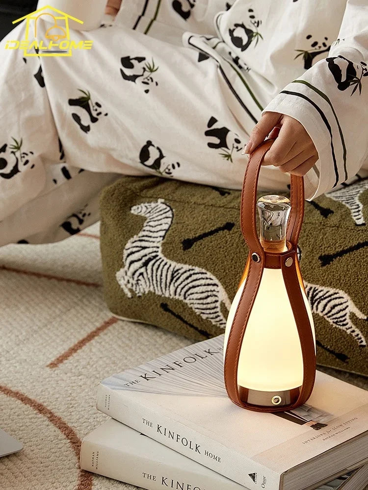 Afralia™ Grapefruit Table Lamp LED Portable Desk Light Vintage Retro Rechargeable