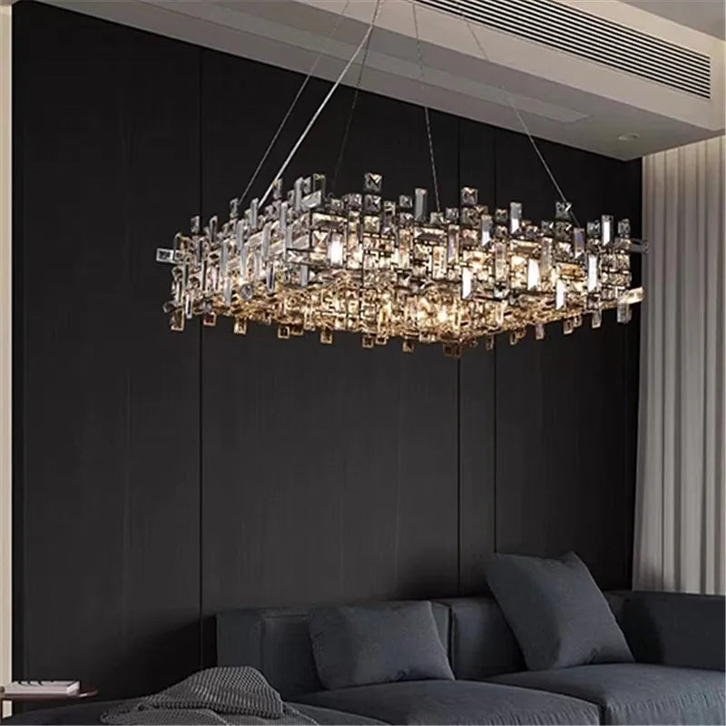 Afralia™ Crystal Chandelier: Luxury Modern Lighting for Living Room, Dining Room, Office, Villa