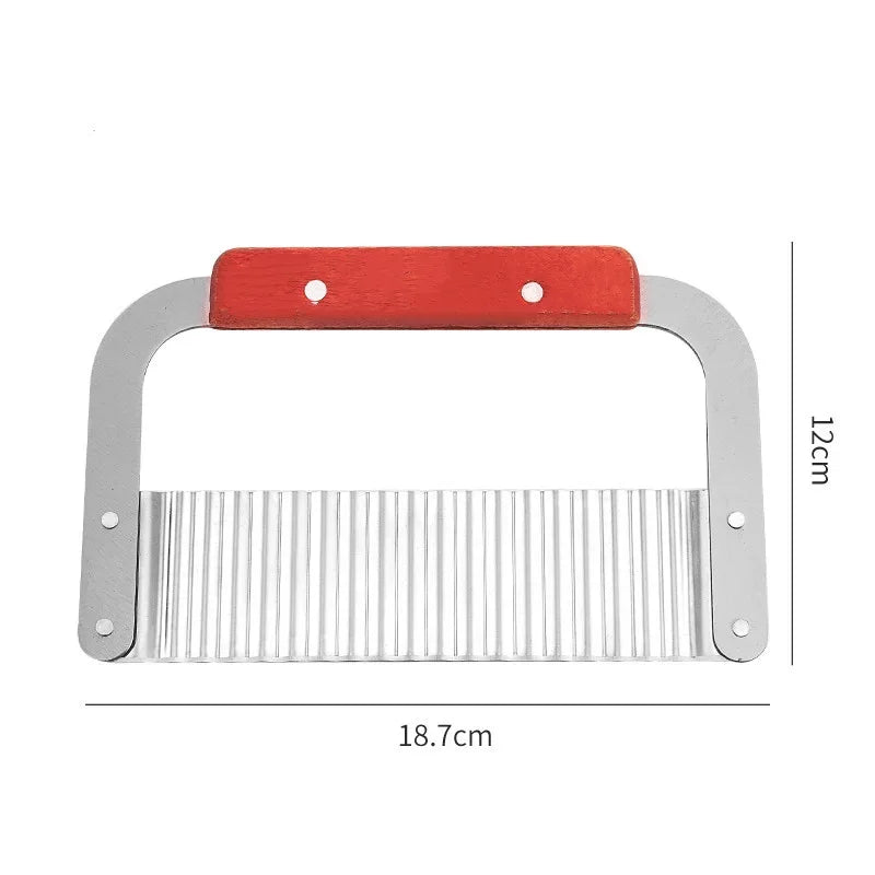 Afralia™ Stainless Steel Wavy Cutter for Crinkle Cut Fries and Veggie Slicing