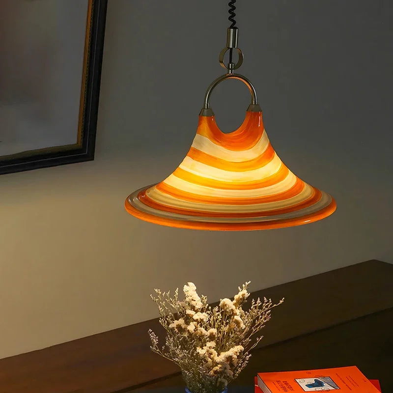 Afralia™ Liftable Trumpet Chandelier: Minimalist LED Pendant Lamp for Dining Room & Bedroom
