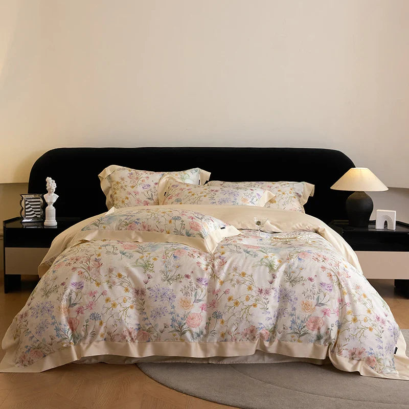 Afralia™ Eucalyptus Fiber Flowers Print Bedding Set - Soft Silky Cool Feel
