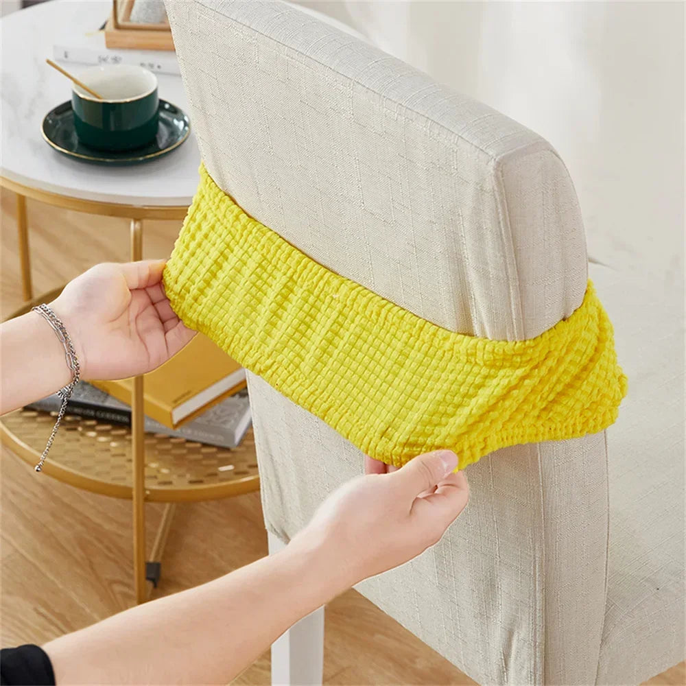 Afralia™ 15-Color Fleece Chair Cover: Elastic Slipcover for Dining Room Seat Protection