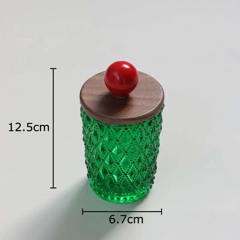 Afralia™ Ceramic Ball Storage Jar with Walnut Lid for Jewelry and Accessories