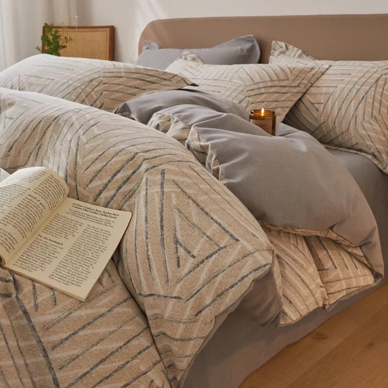 Afralia™ Cozy Cotton Bedding Set: 160X210cm Quilt Cover for Adults, Warm & Soft Duvet Cover