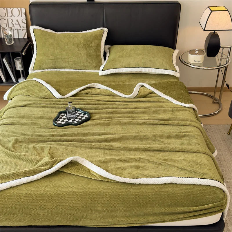 Afralia™ Carved Velvet Blanket: Soft, Warm Sofa Throw for Autumn & Winter