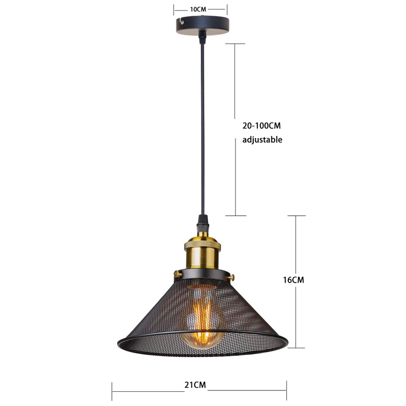 Afralia™ Black Cage Pendant Light Iron Industrial Retro Lighting for Home Decor