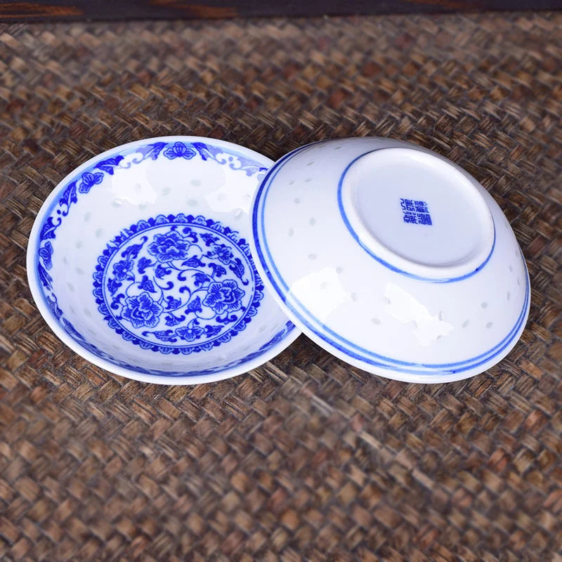 Afralia™ Blue And White Porcelain Dragon Pattern Flavor Dish Set